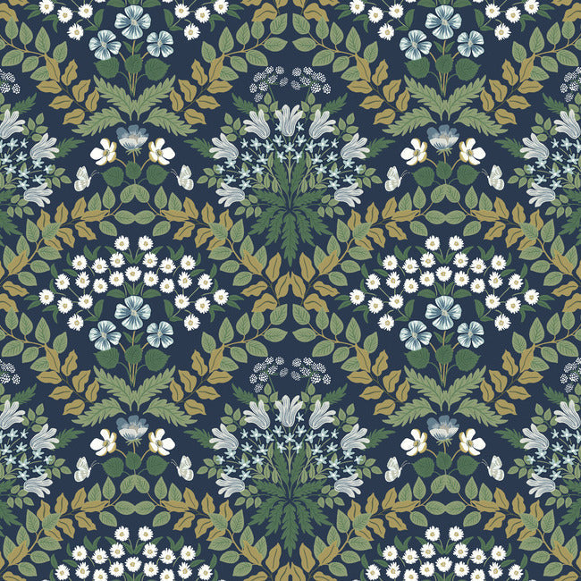 Rifle Paper Co Bramble Wallpaper - Navy