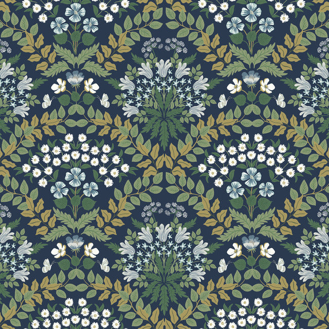 Rifle Paper Co Bramble Wallpaper - Navy