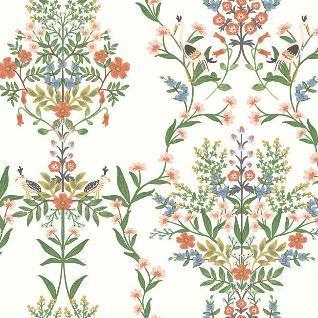 Rifle Paper Co Luxembourg Wallpaper - White Multi
