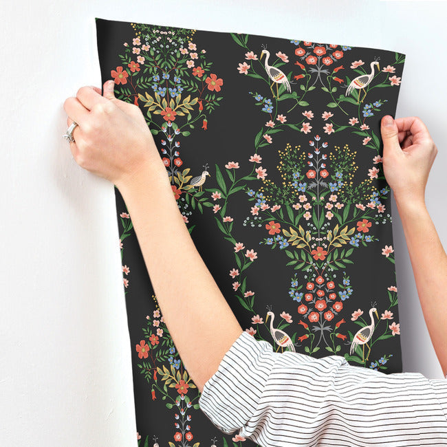 Rifle Paper Co Luxembourg Wallpaper - Black Multi