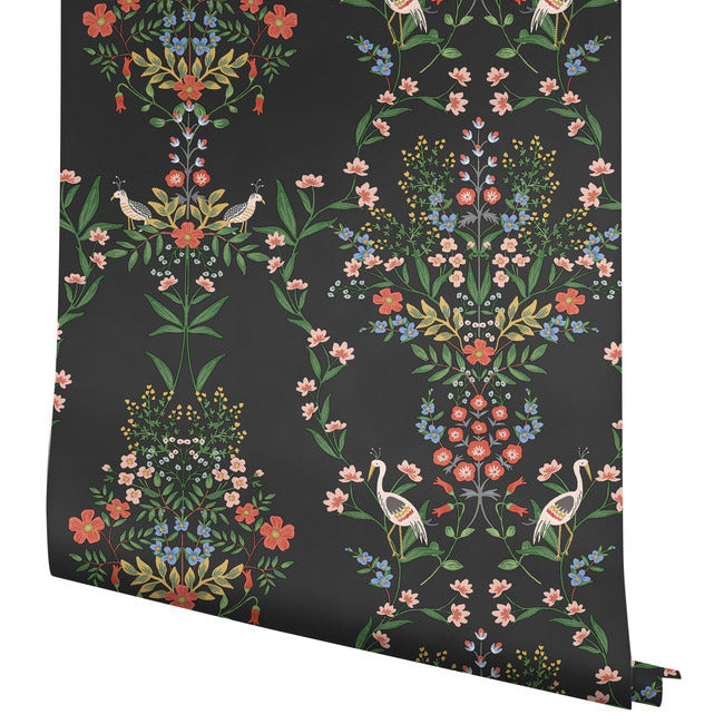 Rifle Paper Co Luxembourg Wallpaper - Black Multi