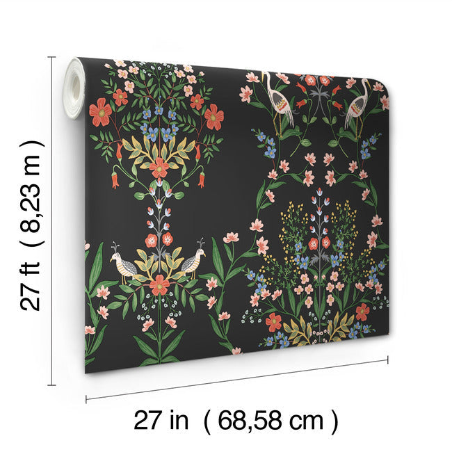 Rifle Paper Co Luxembourg Wallpaper - Black Multi