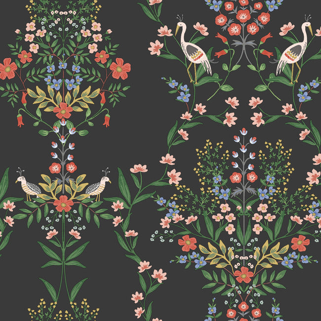 Rifle Paper Co Luxembourg Wallpaper - Black Multi