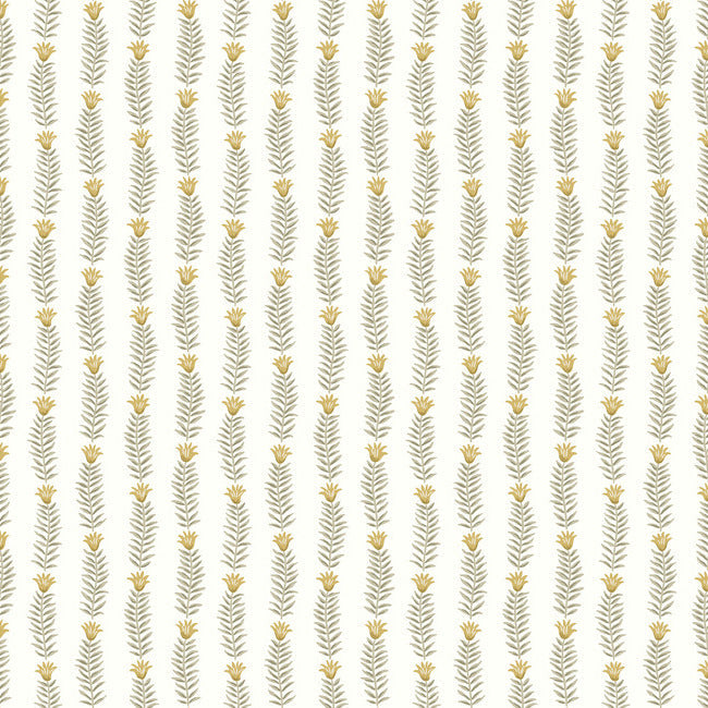 Rifle Paper Co Eden Wallpaper - White & Metallic Gold