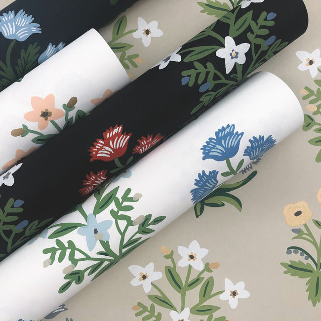 Rifle Paper Co Mughal Rose Wallpaper - Navy