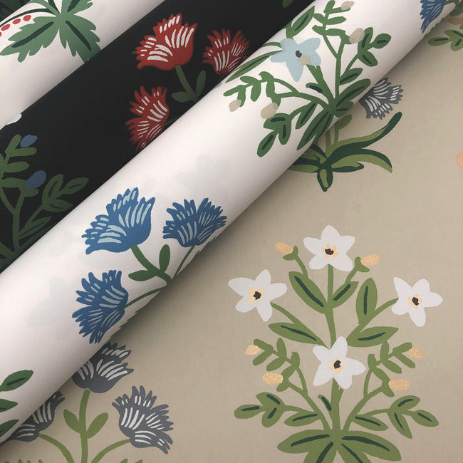 Rifle Paper Co Mughal Rose Wallpaper - Linen