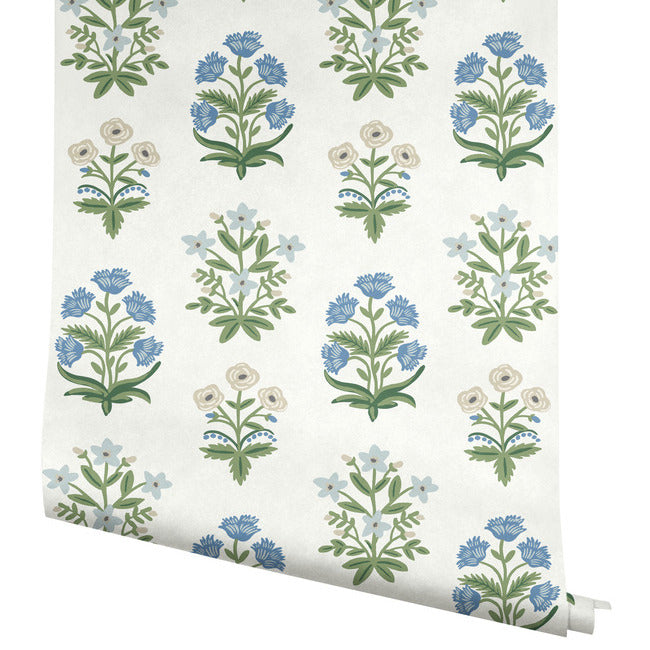Rifle Paper Co Mughal Rose Wallpaper - Indigo