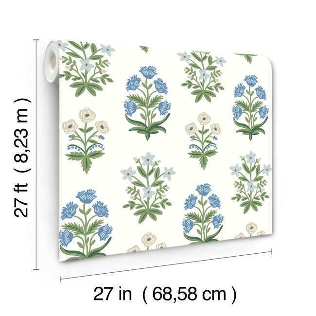 Rifle Paper Co Mughal Rose Wallpaper - Indigo