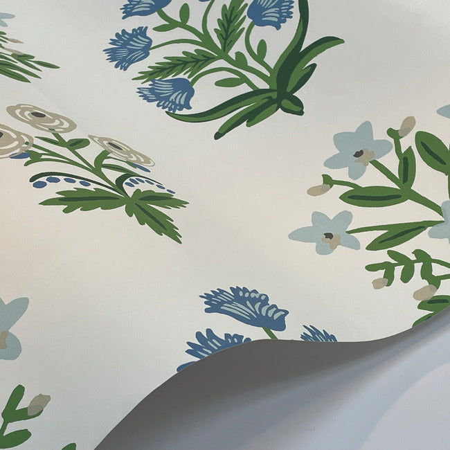 Rifle Paper Co Mughal Rose Wallpaper - Indigo