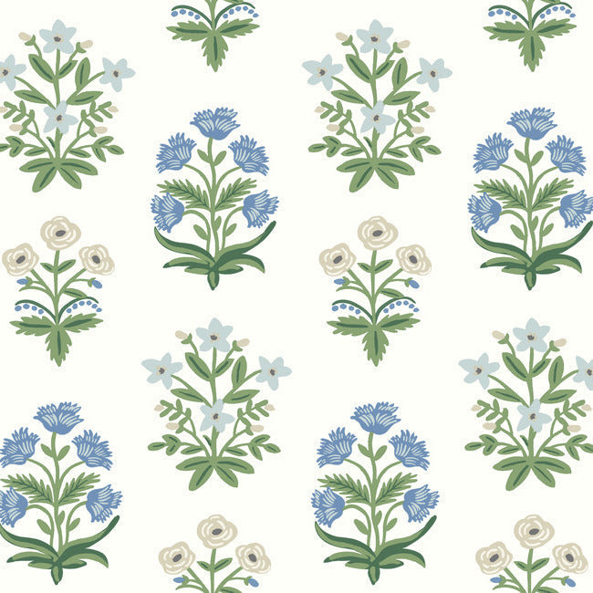 Rifle Paper Co Mughal Rose Wallpaper - Indigo