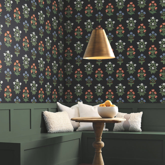 Rifle Paper Co Mughal Rose Wallpaper - Black