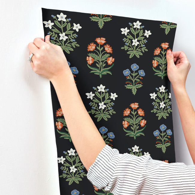 Rifle Paper Co Mughal Rose Wallpaper - Black