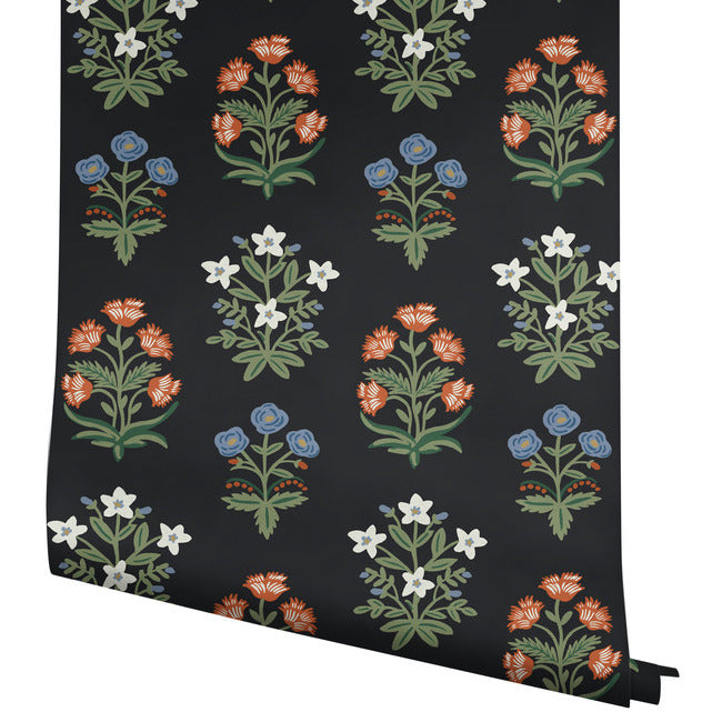 Rifle Paper Co Mughal Rose Wallpaper - Black