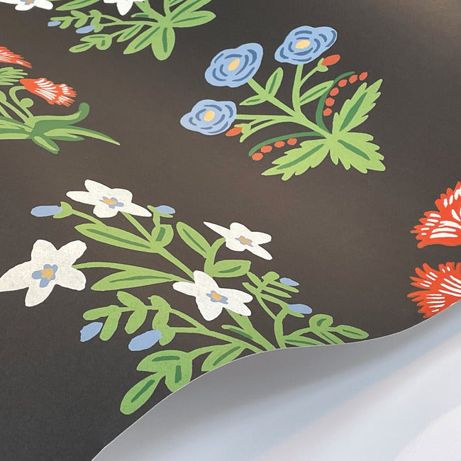 Rifle Paper Co Mughal Rose Wallpaper - Black