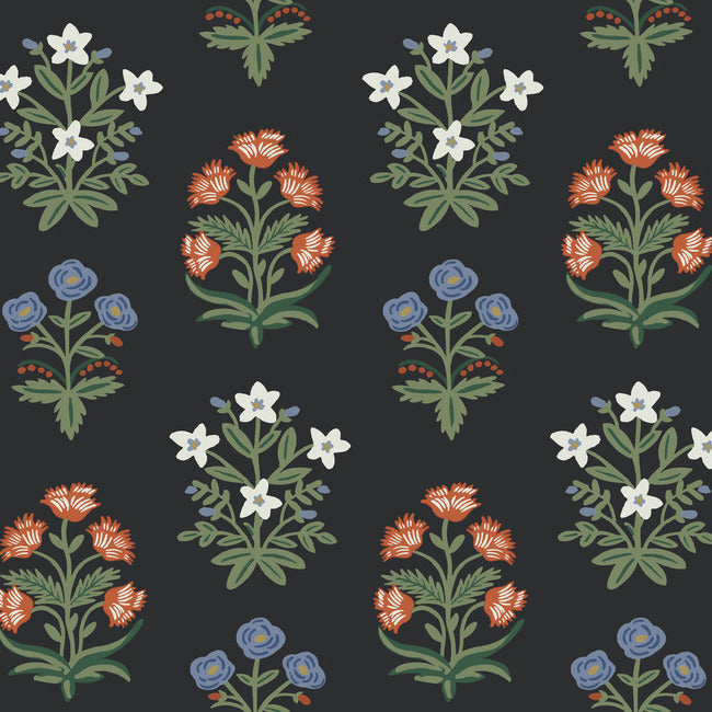 Rifle Paper Co Mughal Rose Wallpaper - Black