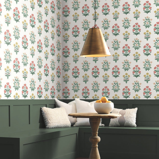 Rifle Paper Co Mughal Rose Wallpaper - White