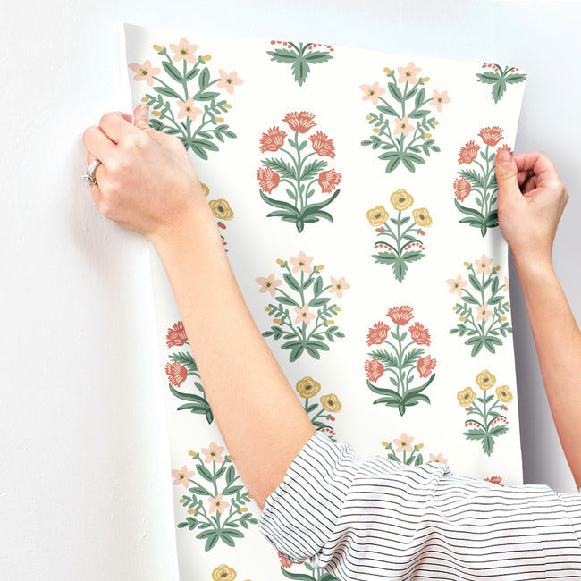 Rifle Paper Co Mughal Rose Wallpaper - White
