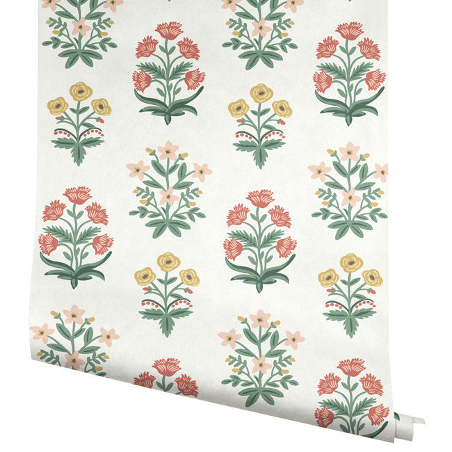 Rifle Paper Co Mughal Rose Wallpaper - White
