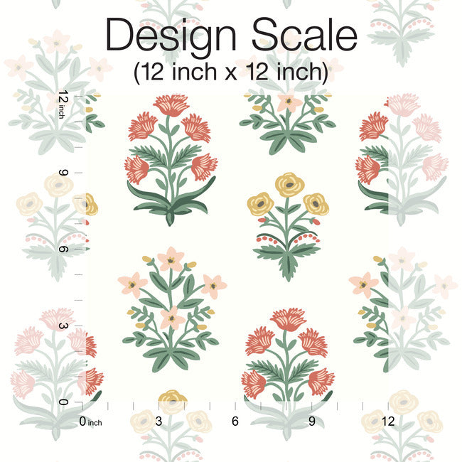 Rifle Paper Co Mughal Rose Wallpaper - White