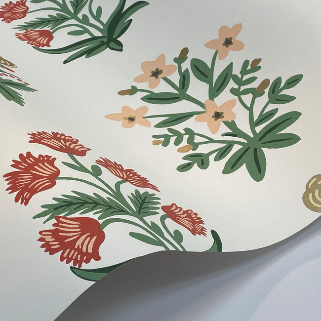 Rifle Paper Co Mughal Rose Wallpaper - White