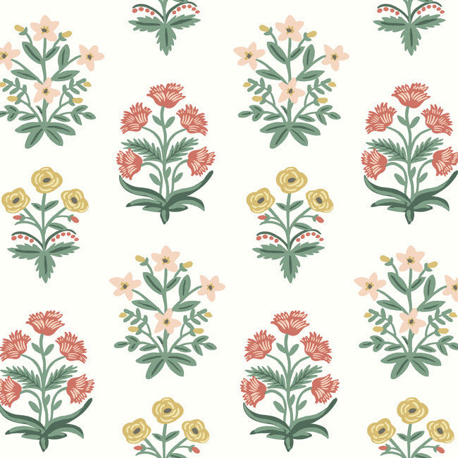 Rifle Paper Co Mughal Rose Wallpaper - White