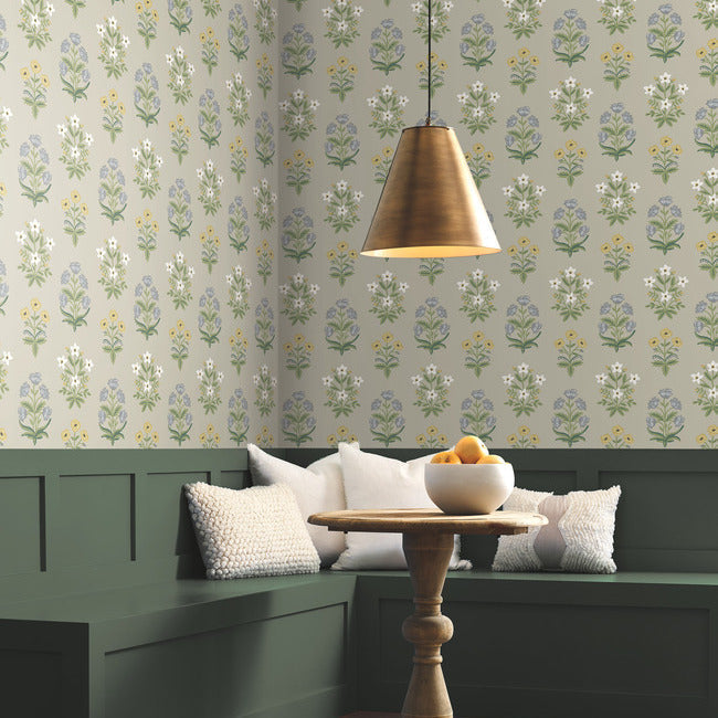 Rifle Paper Co Mughal Rose Wallpaper - Linen