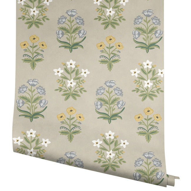 Rifle Paper Co Mughal Rose Wallpaper - Linen