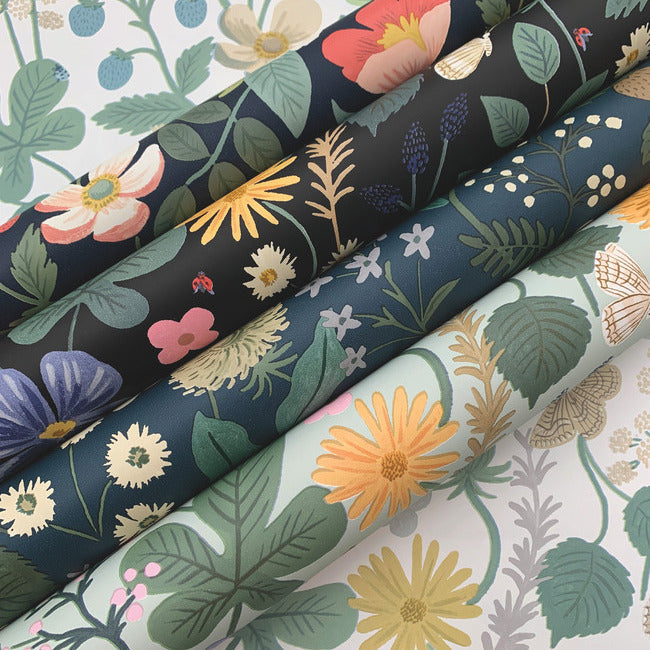 Rifle Paper Co Strawberry Fields Wallpaper - Blue & Green