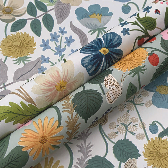 Rifle Paper Co Strawberry Fields Wallpaper - White