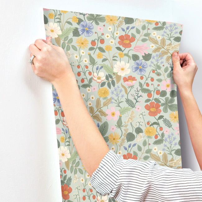 Rifle Paper Co Strawberry Fields Wallpaper - Mint