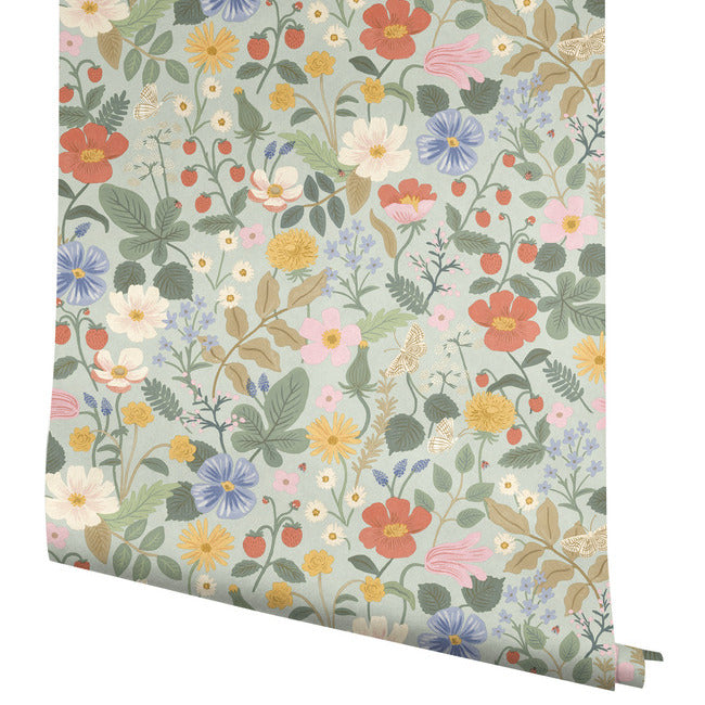 Rifle Paper Co Strawberry Fields Wallpaper - Mint