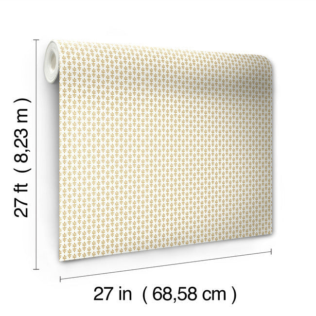 Rifle Paper Co Petal Wallpaper - White & Metallic Gold