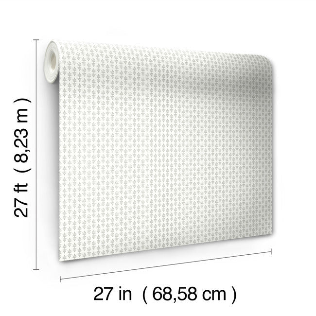 Rifle Paper Co Petal Wallpaper - White & Metallic Silver