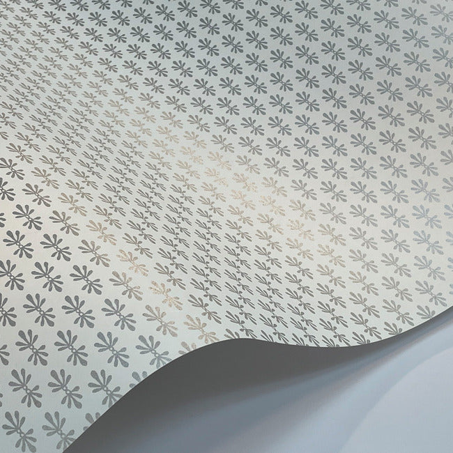 Rifle Paper Co Petal Wallpaper - White & Metallic Silver