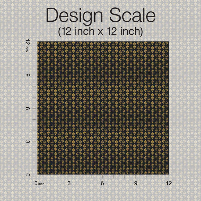 Rifle Paper Co Petal Wallpaper - Black & Metallic Gold