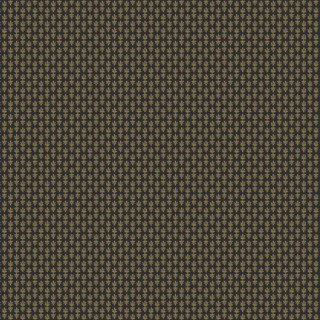 Rifle Paper Co Petal Wallpaper - Black & Metallic Gold