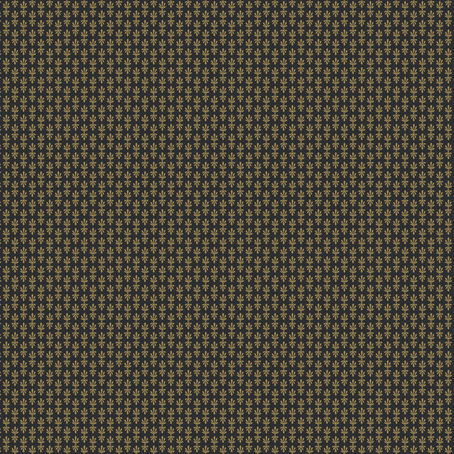 Rifle Paper Co Petal Wallpaper - Black & Metallic Gold