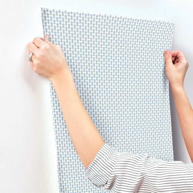 Rifle Paper Co Petal Wallpaper - White & Blue
