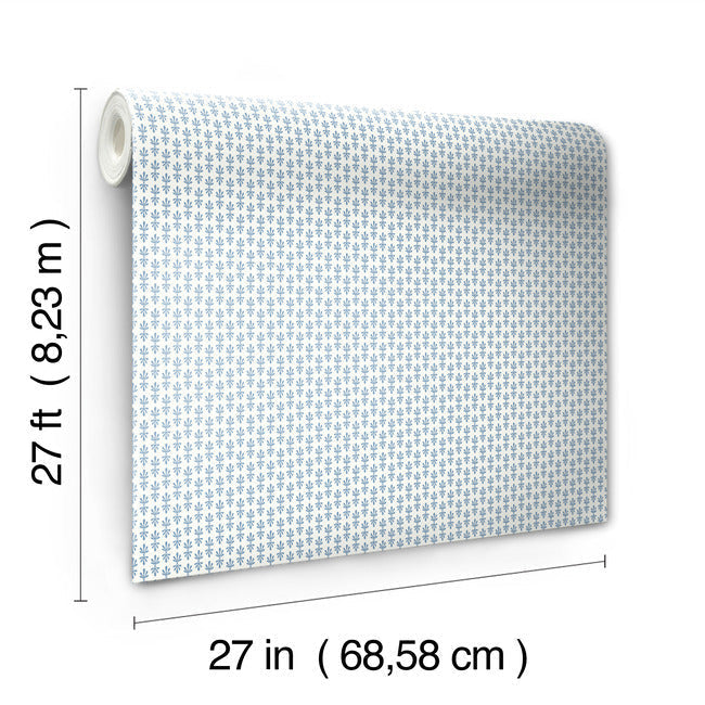 Rifle Paper Co Petal Wallpaper - White & Blue