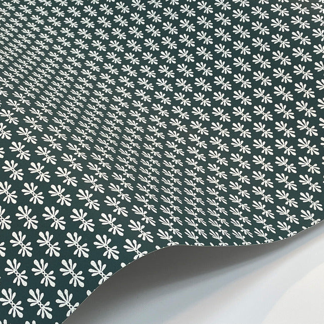 Rifle Paper Co Petal Wallpaper - Teal & White