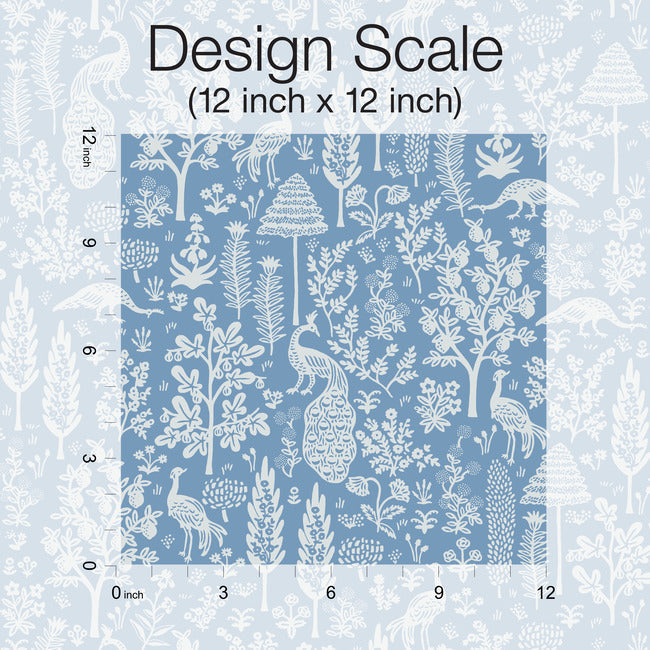 Rifle Paper Co Menagerie Toile Wallpaper - Blue & White