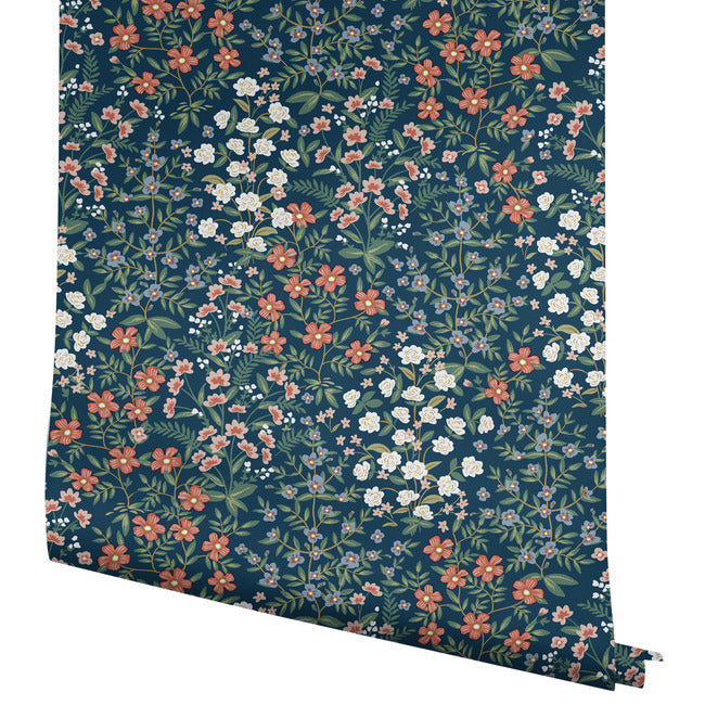 Rifle Paper Co Wildwood Garden Wallpaper - Navy