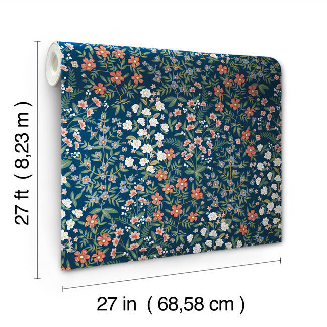 Rifle Paper Co Wildwood Garden Wallpaper - Navy
