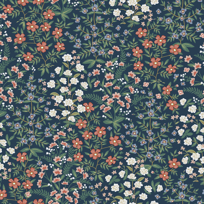 Rifle Paper Co Wildwood Garden Wallpaper - Navy