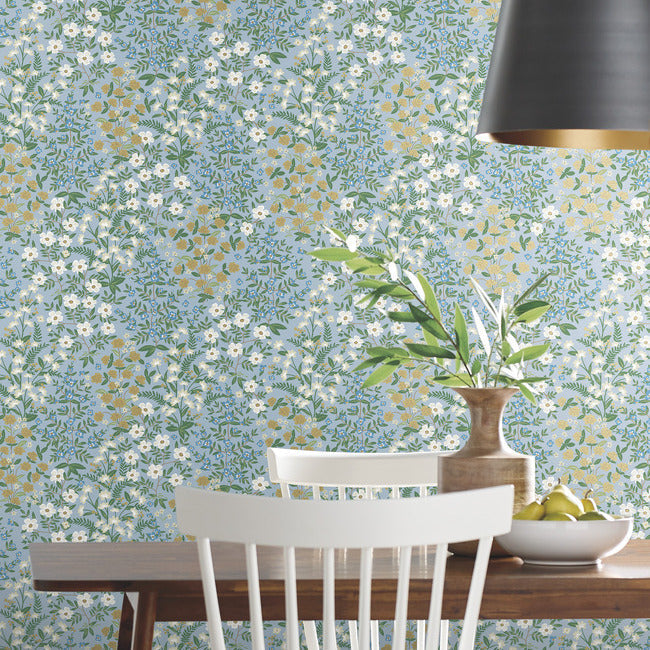 Rifle Paper Co Wildwood Garden Wallpaper - Blue