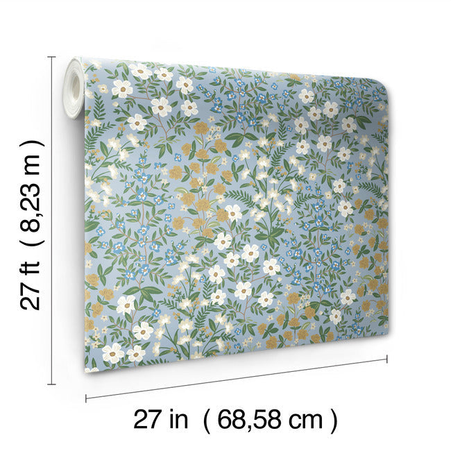 Rifle Paper Co Wildwood Garden Wallpaper - Blue