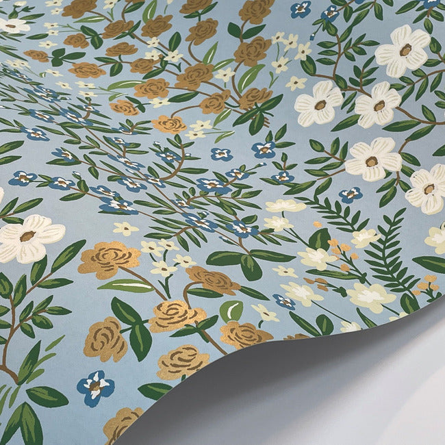 Rifle Paper Co Wildwood Garden Wallpaper - Blue