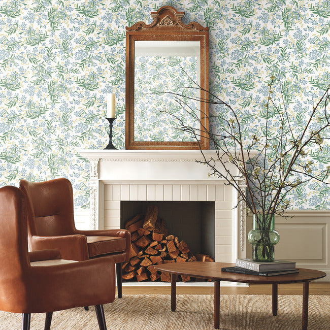 Rifle Paper Co Cornflower Wallpaper - White