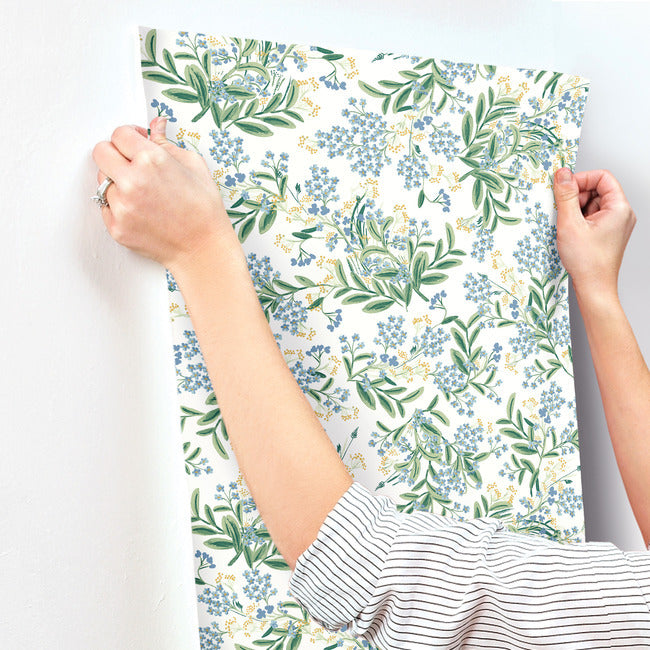 Rifle Paper Co Cornflower Wallpaper - White