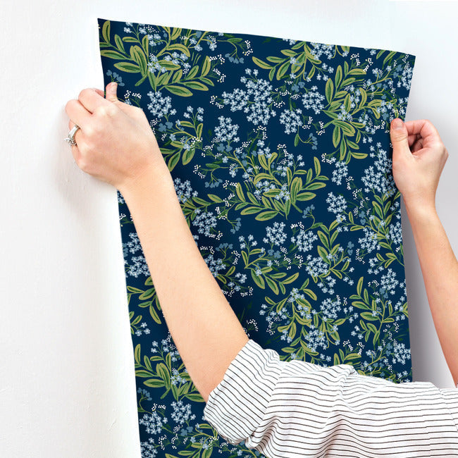 Rifle Paper Co Cornflower Wallpaper - Navy